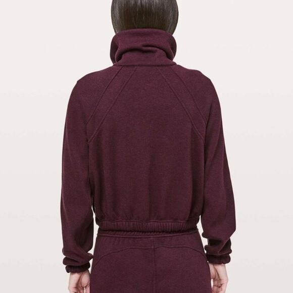 LULULEMON Plush Times Jacket Heathered Dark Adobe Maroon 6 - Picture 3 of 11